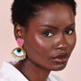 Beaded Heart Eye Drop Earrings, thumbnail 3 of 4