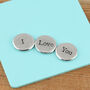 Romantic Valentine's Gift For Loved One I Love You Pewter Pebbles, thumbnail 4 of 6