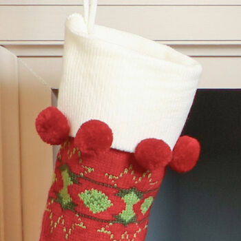 Personalised Fair Isle Knitted Christmas Stocking, 9 of 12