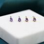 Extra Tiny Amethyst Purple Droplet Cz Stud Earrings, thumbnail 4 of 11