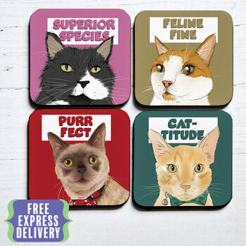 Funny Cat Coasters, 2 of 8