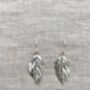 Sterling Silver Leaf Earrings, thumbnail 2 of 3