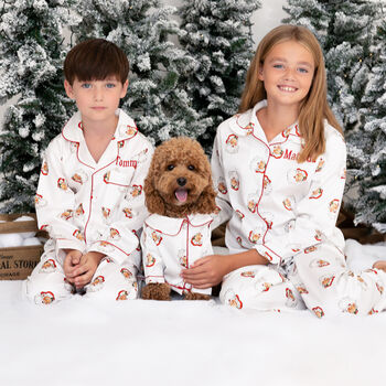 Boy's Personalised Christmas Santa Print Pyjamas, 12 of 12