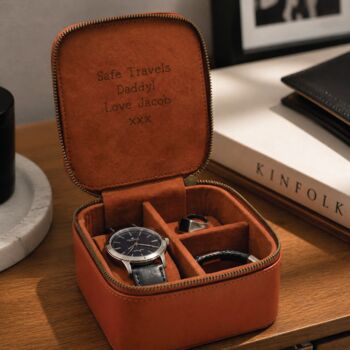 Personalised Men's Travel Watch And Jewellery Case, 3 of 7