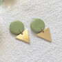 Honey Olive Polymer Clay Earrings, thumbnail 1 of 5