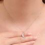 Sterling Silver Crescent Moon Pendant Necklace In Sterling Silver, thumbnail 6 of 11
