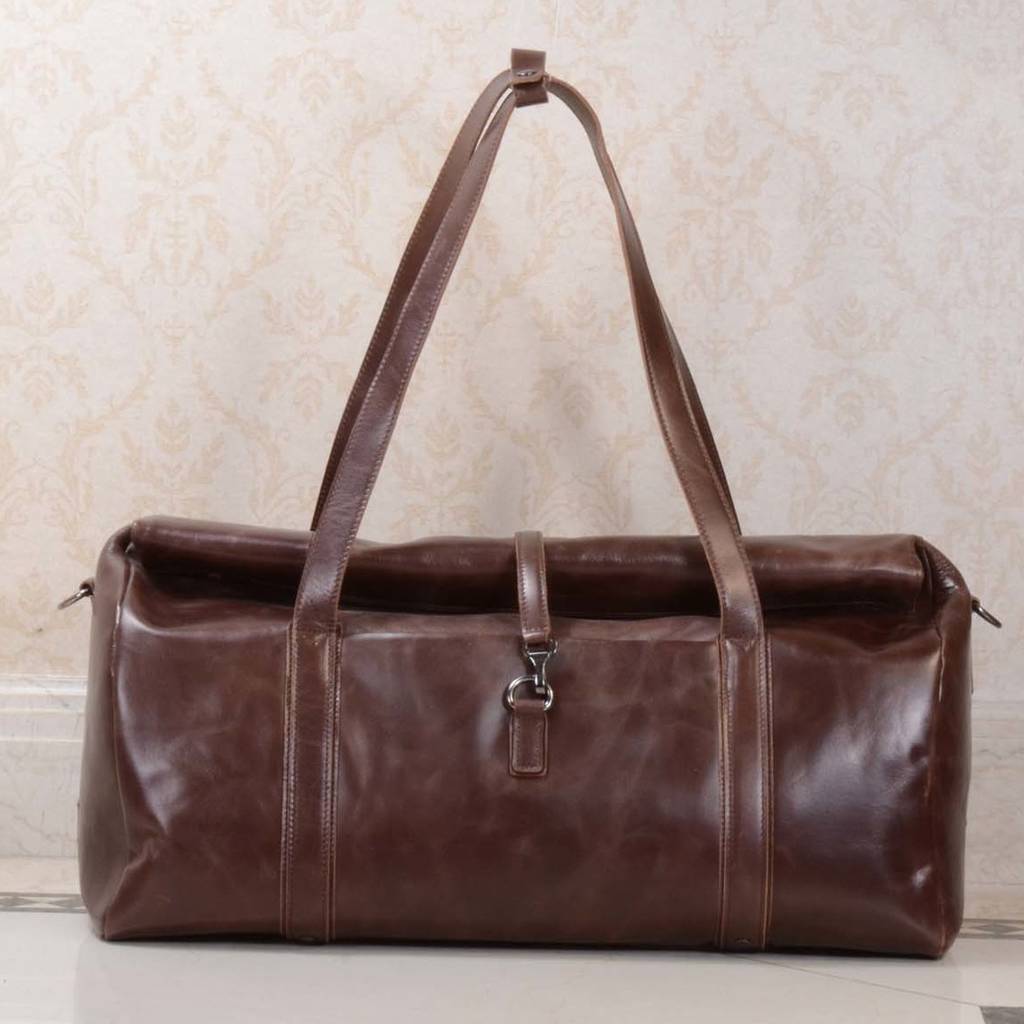 eazo extendable leather holdall duffel bag by eazo