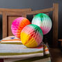 Two Rainbow Ombre Paper Honeycomb Decorations, thumbnail 1 of 2