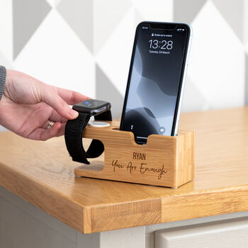 Personalised Apple Charging Station You Are Enough, 7 of 9