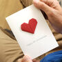 Personalised 4th Linen Anniversary Origami Heart Card, thumbnail 1 of 7