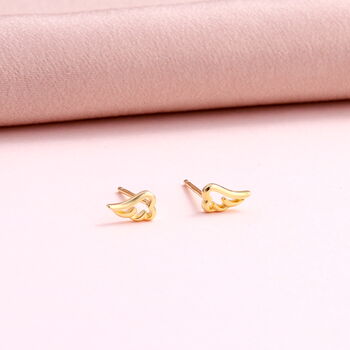 Sterling Silver Cutout Angel Wing Earrings, 5 of 7