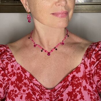 La Vie En Rose Opal, Chalcedony And Ruby Earrings, 6 of 8