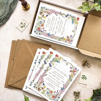 Cottage Garden Evening Wedding Invitations, 4 of 7