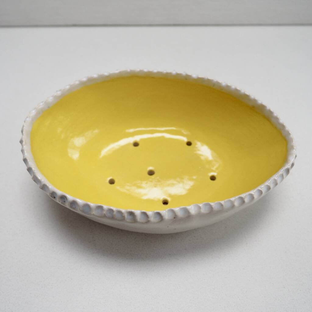 Handmade Yellow Pottery Oval Soap Dish, 1 of 7