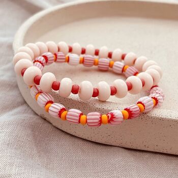Blush Glass Bead Bracelet, 6 of 6