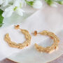 Willow Leaf Gold Hoop Earrings, thumbnail 3 of 9