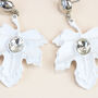 White Painted Autumn Leaf Earrings, thumbnail 3 of 5
