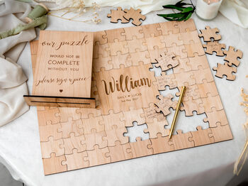 Wedding Guest Book Alternative Personalised Puzzle, 10 of 10