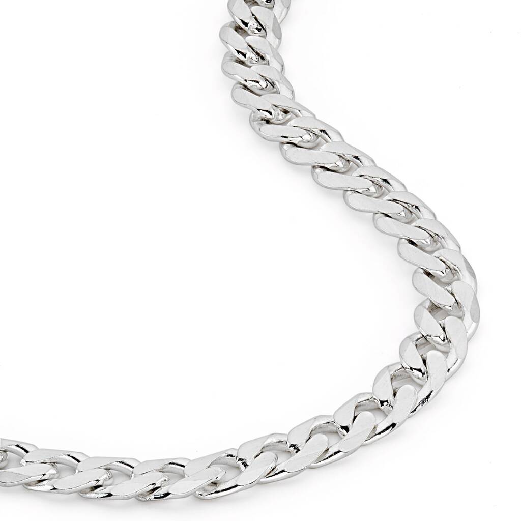 Sterling Silver Curb Chain Necklace 22 Inch, 1 of 5