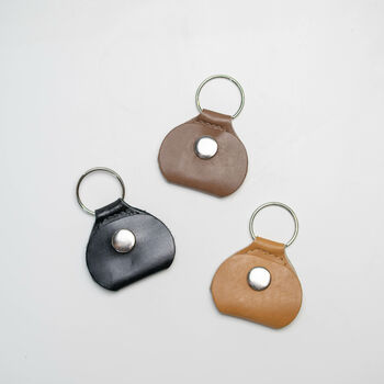 Personalised Leather Hidden Photo Disk Key Ring, 2 of 3
