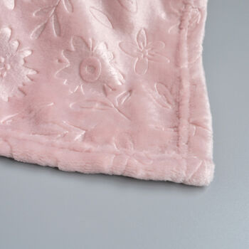 Personalised Dusty Pink Flower Blanket, 6 of 6