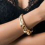 Nami 18 K Gold Plated Hammered Bangle, thumbnail 5 of 5