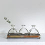 Copper Tray With Three Glass Bottle Vases, thumbnail 3 of 3