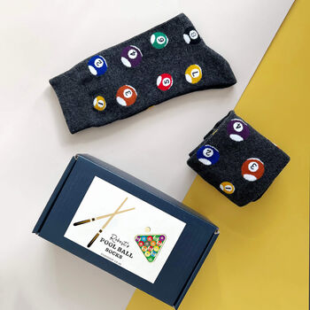 Personalised Mens Pool Ball Socks In A Gift Box, 4 of 9