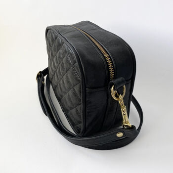 Black Leather Quilted 'Riviera' Handbag, 7 of 7