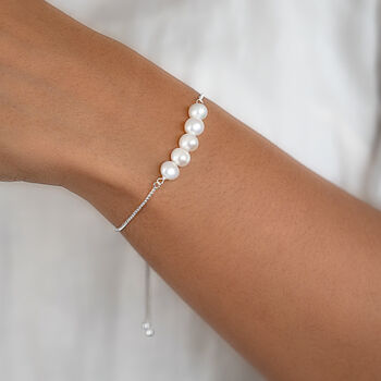 Sterling Silver 50th Birthday Pearl Bracelet, 2 of 6