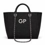 Personalised Black Large Chain Custom Initial Tote Bag, thumbnail 3 of 9