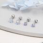 Sterling Silver Moonstone Screw Back Earrings, thumbnail 1 of 12