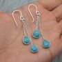 Turquoise Dangle Silver/Gold Earrings, thumbnail 8 of 8