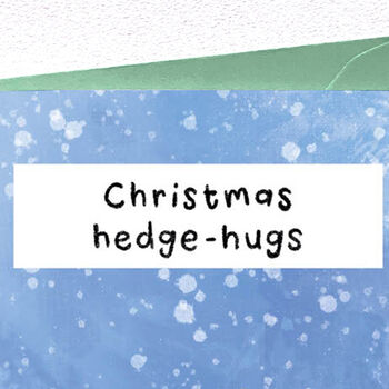 Christmas Hedge Hugs Hedgehog Animal Pun Card, 4 of 4