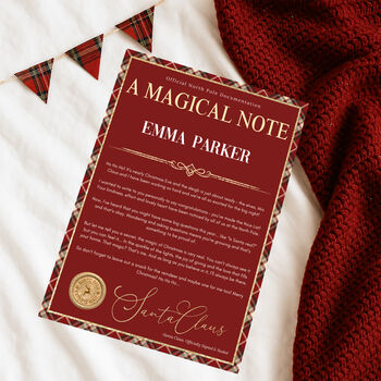 Tartan Trim Personalised First Christmas Letter From Santa Claus, 2 of 5