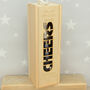 Personalised Cheers Engraved Wooden Bottle Box, thumbnail 2 of 5