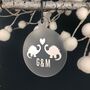 Couples Personalised Dinosaur Christmas Tree Decoration, thumbnail 1 of 10