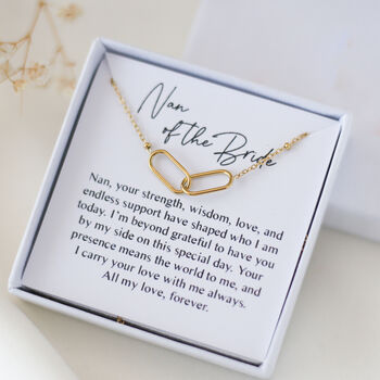 Nan Of The Bride Necklace – Wedding Gift For Nan, Grandma, Sentimental Gift From Granddaughter, 8 of 8