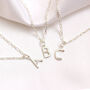 Sterling Silver Triple Diamond Initial Charm Necklace, thumbnail 3 of 5