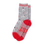 Dalmatian Dogs Bamboo Socks Women's Grey Red, thumbnail 2 of 4
