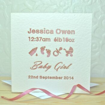 Personalised Laser Cut Baby Card, 2 of 5