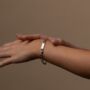 Womens Silver Engraved Figaro Bracelet, thumbnail 1 of 10