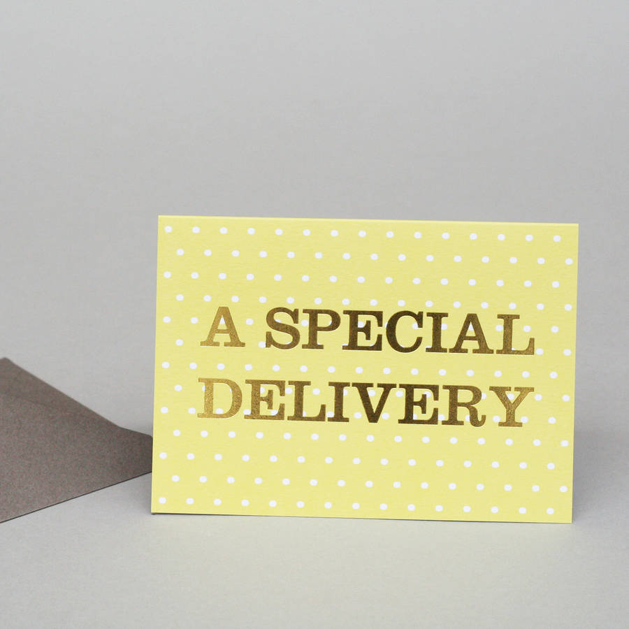 ' a special delivery' new baby card by nancy & betty studio