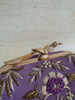 Purple Velvet Oval Clutch Bag, 8 of 8