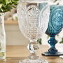 Set Of Four Vintage Embossed Coloured Wine Glasses, thumbnail 6 of 9