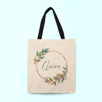 Personalised Wreath Tote Bag, 2 of 12