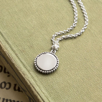 Engravable Sterling Silver Petite Round Necklace, 2 of 5