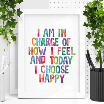 'I Am In Charge Of How I Feel' Watercolour Print, 2 of 5