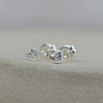 Sterling Silver Mini Heart Studs, 2 of 9