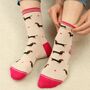 Women's Bamboo Socks Sausage Dog Love Hearts, thumbnail 1 of 6